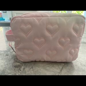 Stoney clover by target pink heart quilted bag nwt